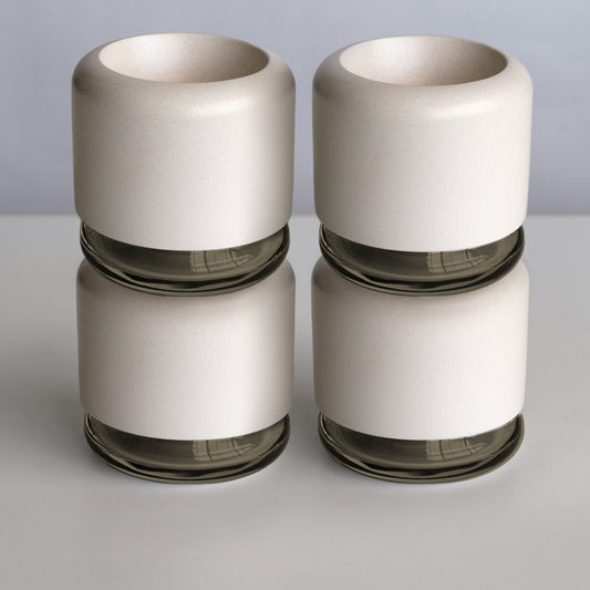 4x Geo H2O Ash plantenpot met waterreservoir
