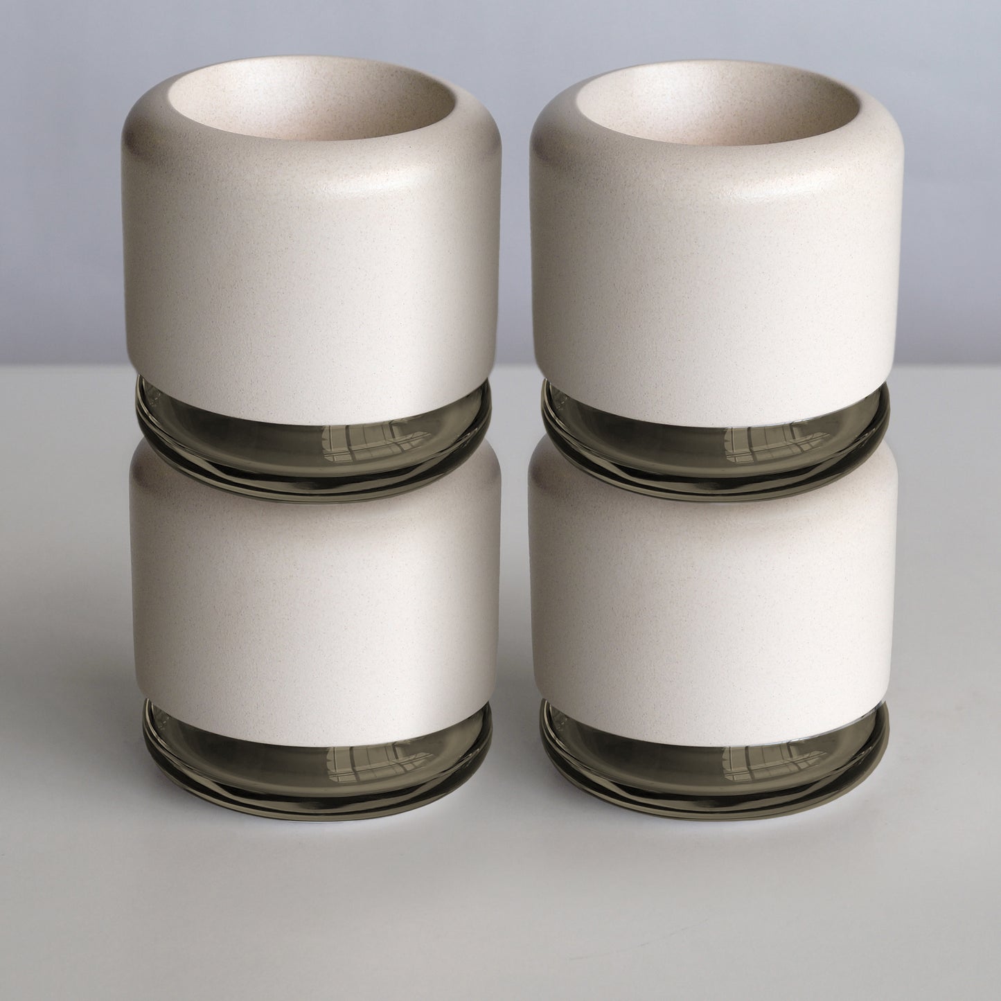 4x Geo H2O Ash plantenpot met waterreservoir